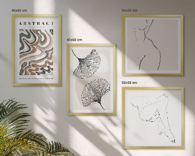 Wanddeko-set Abstrakte Boho-Blattformen