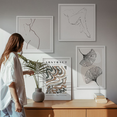 Wanddeko-set Abstrakte Boho-Blattformen