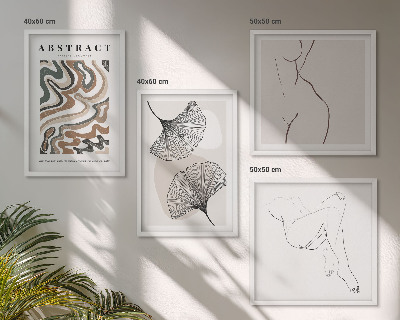 Wanddeko-set Abstrakte Boho-Blattformen