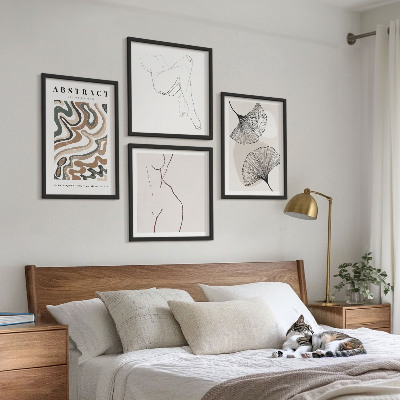 Wanddeko-set Abstrakte Boho-Blattformen