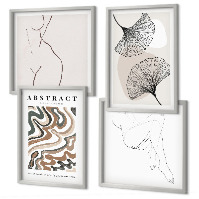 Wanddeko-set Abstrakte Boho-Blattformen
