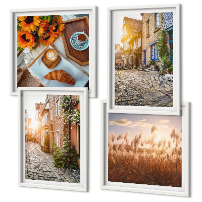 Wanddeko-set Charmante Straßen mit Kaffee