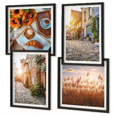 Wanddeko-set Charmante Straßen mit Kaffee