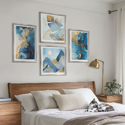 Polyptychon mit rahmen Goldmuster in den blauen Bergen
