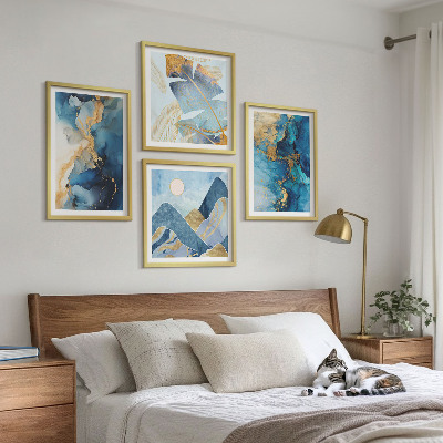 Polyptychon mit rahmen Goldmuster in den blauen Bergen