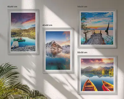 Wanddeko-Set mit Seen- und Berglandschaft