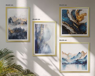 Wanddeko-set Blaue Berglandschaften
