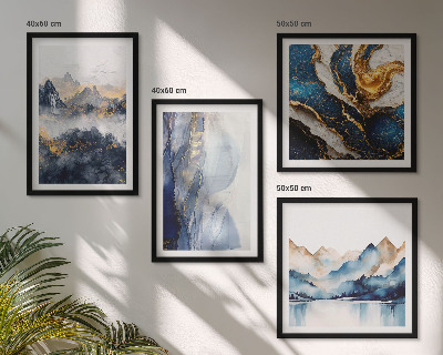 Wanddeko-set Blaue Berglandschaften