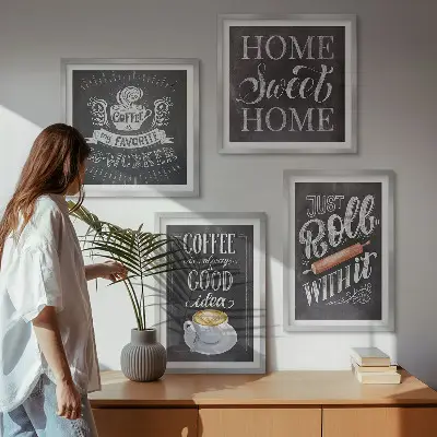 Wanddeko-Set Kaffeeroller mit Motiv heimelige Wärme