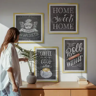 Wanddeko-Set Kaffeeroller mit Motiv heimelige Wärme