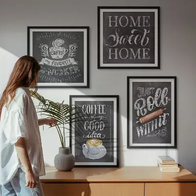Wanddeko-Set Kaffeeroller mit Motiv heimelige Wärme
