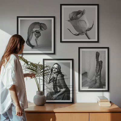 Polyptychon mit rahmen Stilvolle Porträts eleganter Frauen
