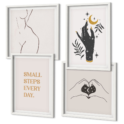 Polyptychon mit rahmen Minimalistische Boho-Illustrationen