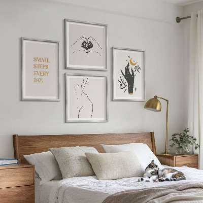Polyptychon mit rahmen Minimalistische Boho-Illustrationen