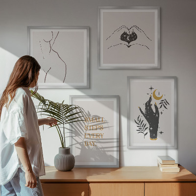 Polyptychon mit rahmen Minimalistische Boho-Illustrationen