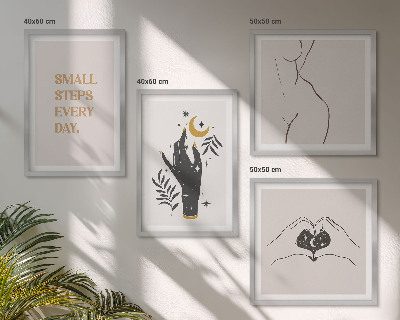 Polyptychon mit rahmen Minimalistische Boho-Illustrationen