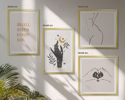 Polyptychon mit rahmen Minimalistische Boho-Illustrationen