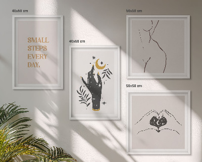 Polyptychon mit rahmen Minimalistische Boho-Illustrationen