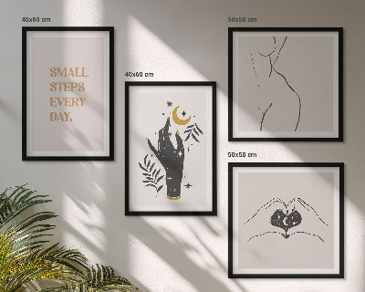 Polyptychon mit rahmen Minimalistische Boho-Illustrationen