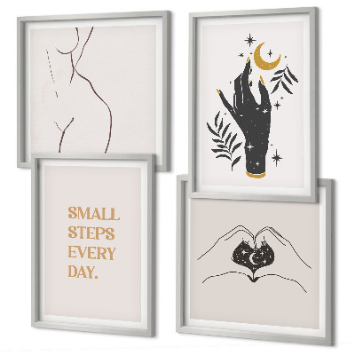 Polyptychon mit rahmen Minimalistische Boho-Illustrationen