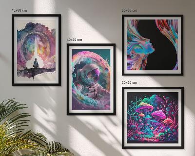 Wanddeko-set Farbenfrohe Fantasy-Kunstillustrationen