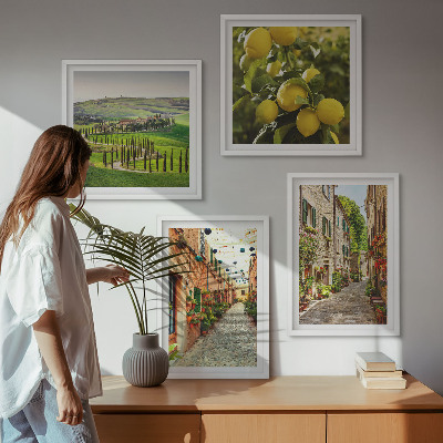 Wanddeko-set Bezaubernde Straßen voller Zitronenblüten
