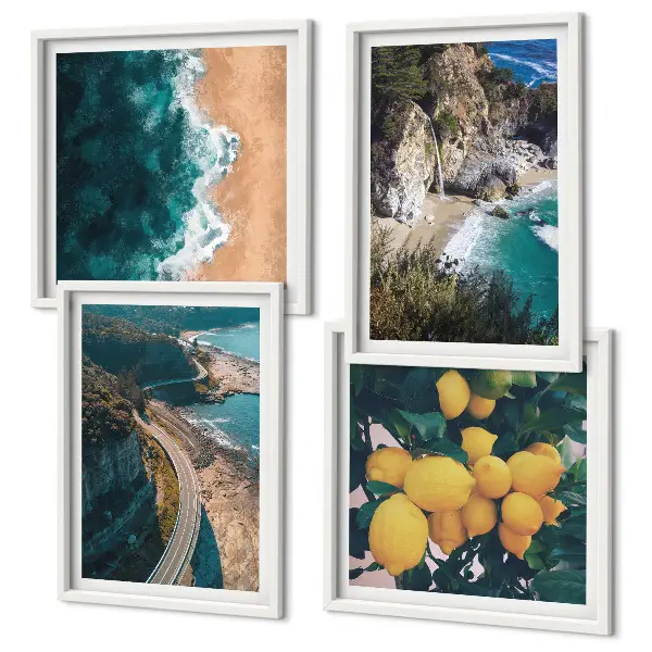 Wanddeko-Set mit Meer, Strand und Bergemotiven