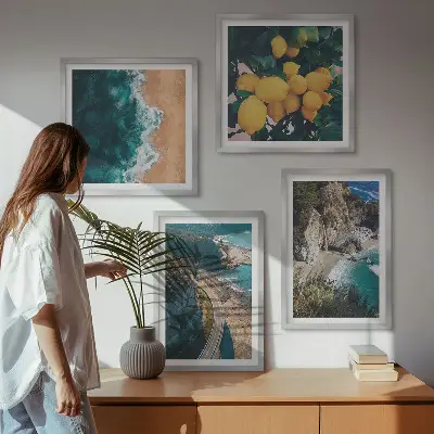 Wanddeko-Set mit Meer, Strand und Bergemotiven