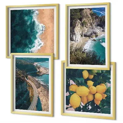Wanddeko-Set mit Meer, Strand und Bergemotiven