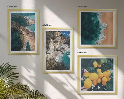 Wanddeko-Set mit Meer, Strand und Bergemotiven