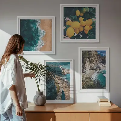 Wanddeko-Set mit Meer, Strand und Bergemotiven