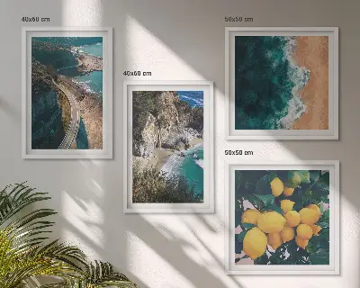Wanddeko-Set mit Meer, Strand und Bergemotiven