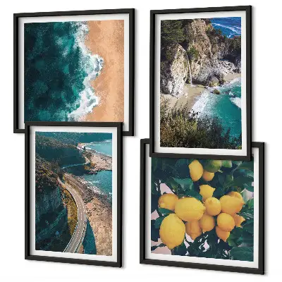 Wanddeko-Set mit Meer, Strand und Bergemotiven