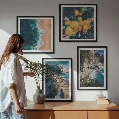 Wanddeko-Set mit Meer, Strand und Bergemotiven