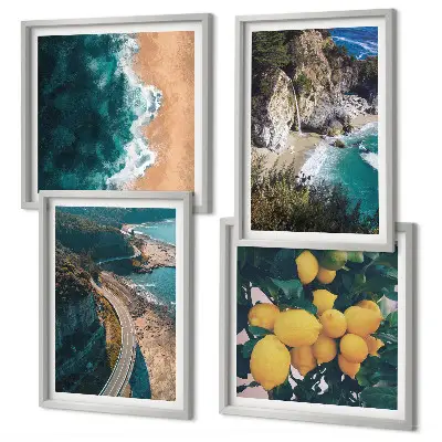 Wanddeko-Set mit Meer, Strand und Bergemotiven