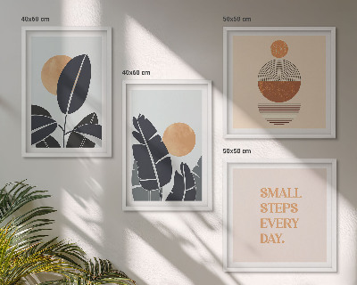 Wanddeko-set Pflanzenmuster große minimalistische Sonnen