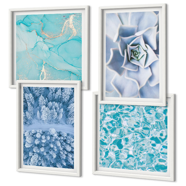 Polyptychon mit rahmen Winterwald-Blaublume
