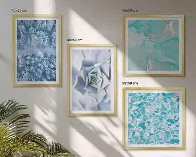 Winterwald-Blaublume Polyptychon mit Rahmen