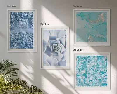 Winterwald-Blaublume Polyptychon mit Rahmen