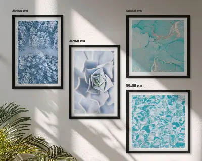 Winterwald-Blaublume Polyptychon mit Rahmen