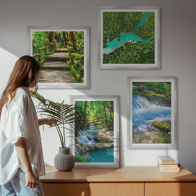 Wanddeko-set Grüne Wälder, kristallklares Wasser