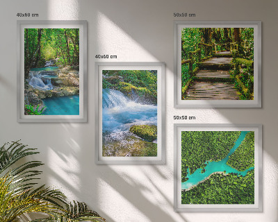 Wanddeko-set Grüne Wälder, kristallklares Wasser