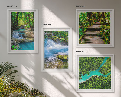 Wanddeko-set Grüne Wälder, kristallklares Wasser