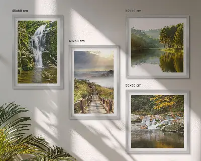 Wanddeko-Set mit Motiven von Wasserfällen, Bergen, Wolken und Herbstlandschaften