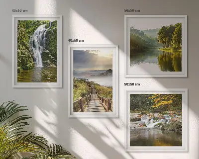 Wanddeko-Set mit Motiven von Wasserfällen, Bergen, Wolken und Herbstlandschaften