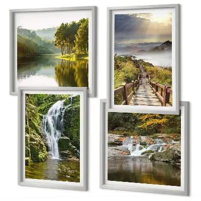 Wanddeko-Set mit Motiven von Wasserfällen, Bergen, Wolken und Herbstlandschaften