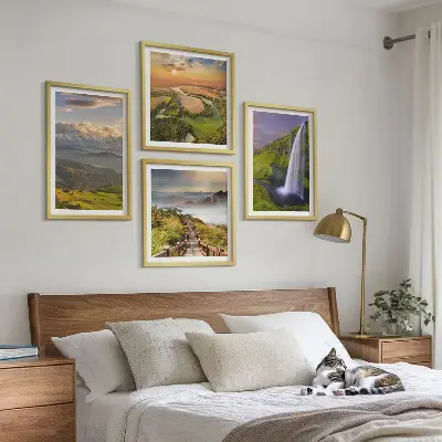 Wanddeko-Set mit Motiven von Bergen, Flüssen und Wasserfällen