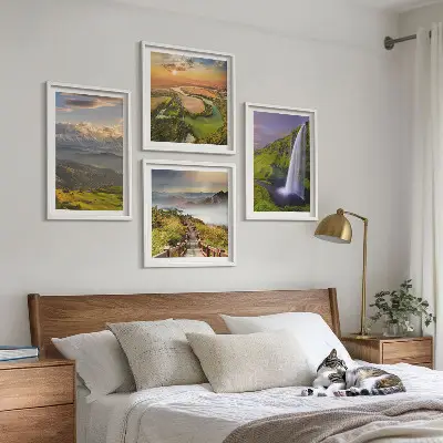 Wanddeko-Set mit Motiven von Bergen, Flüssen und Wasserfällen