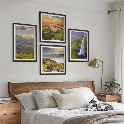 Wanddeko-Set mit Motiven von Bergen, Flüssen und Wasserfällen