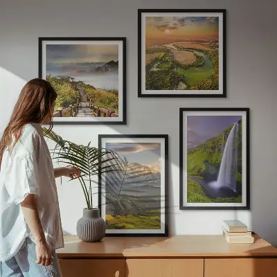 Wanddeko-Set mit Motiven von Bergen, Flüssen und Wasserfällen